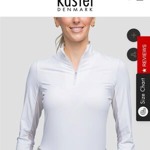 Kastel Denmark equestrian WHITE WITH WHITE TRIM SUN SHIRT kids size s